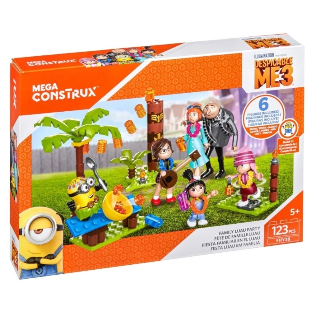 Mega construx despicable Me 3 family luau party set FHY38 123 pieces new in box